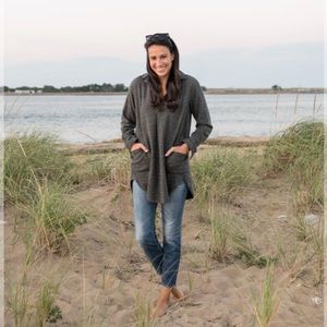 CP Shades Charcoal Gray Shala Cotton Teton Tunic